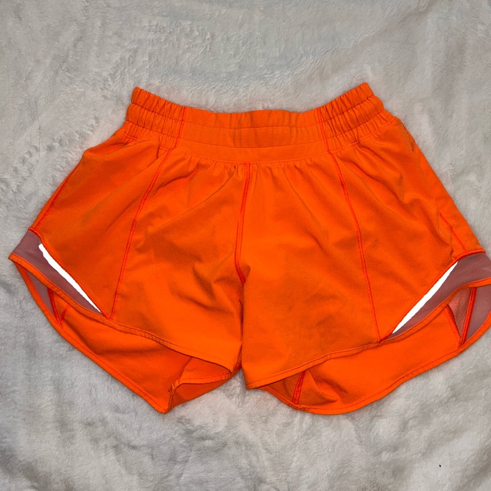 Lululemon Orange Hotty Hot 4” HR Shorts